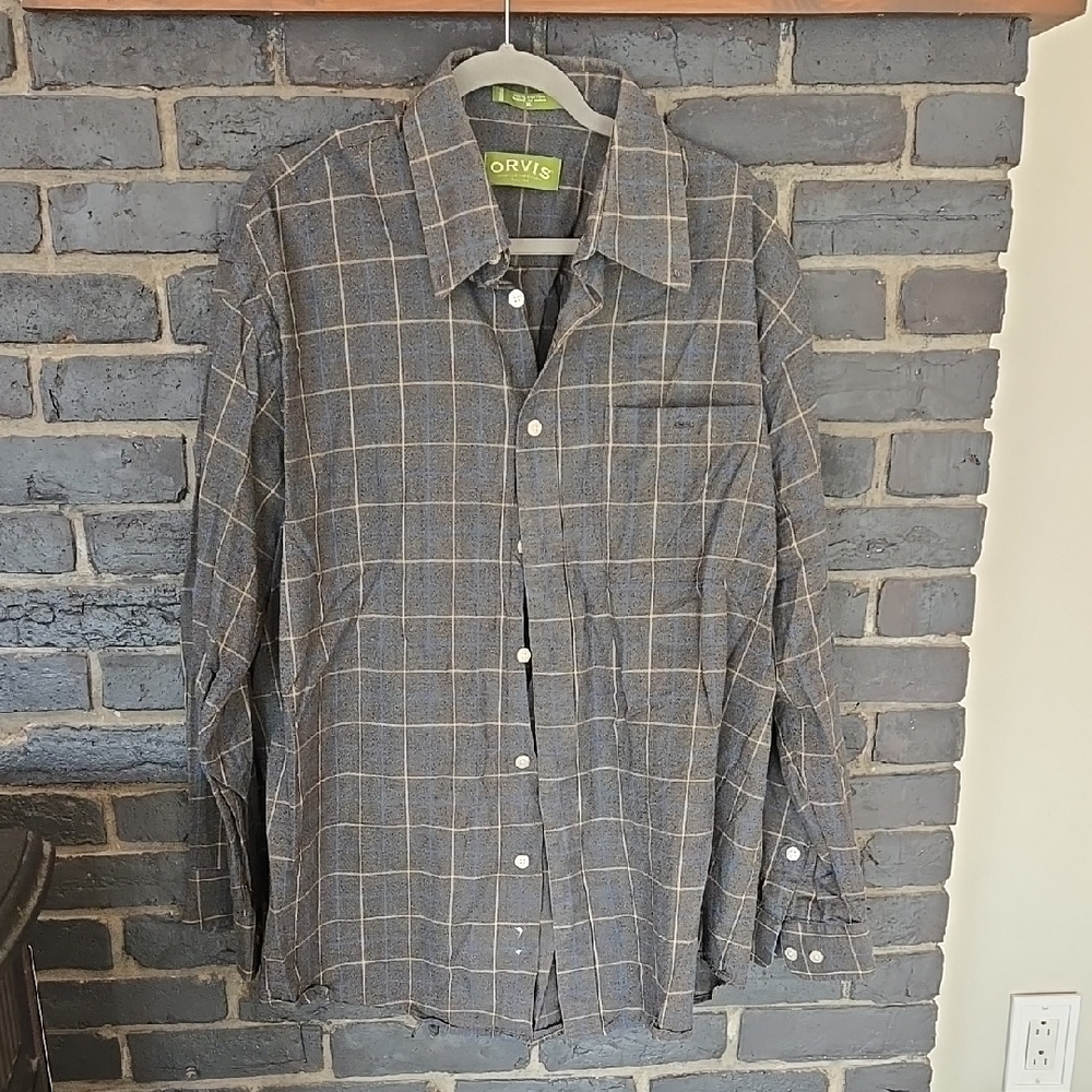 Orvis Gray Plaid Men's Shirt